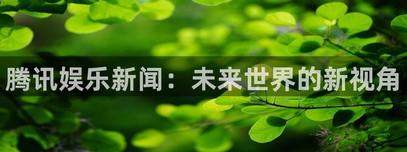 赢咖2首页：腾讯娱乐新闻：未来世界的新视角